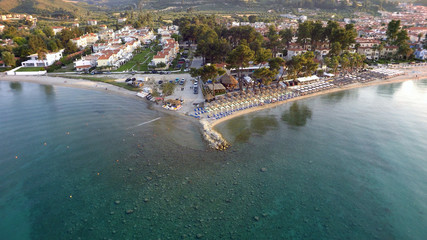 Sticker - Aerial view of Pefkochori beach, Kassandra peninsula, Greece