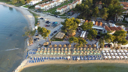 Sticker - Aerial view of Pefkochori beach, Kassandra peninsula, Greece