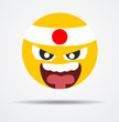 Isolated Kamikaze emoticon in a flat design