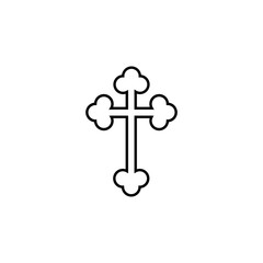 Poster - orthodox cross outline icon. Element of religion sign for mobile concept and web apps. Thin line orthodox cross outline icon can be used for web and mobile
