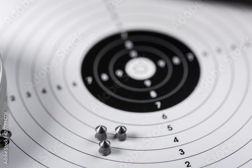Fotomural shots, shields and cartridges - shooting position on the sport shooting range