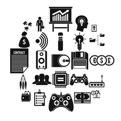 Poster - IT project icons set. Simple set of 25 it project vector icons for web isolated on white background