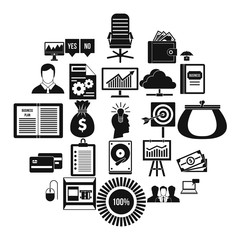 Poster - Server icons set. Simple set of 25 server vector icons for web isolated on white background