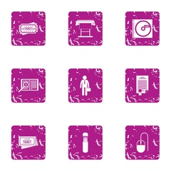 Poster - Documented by a certified icons set. Grunge set of 9 documented by a certified vector icons for web isolated on white background