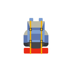 Poster - camping backpack colored illustration. Element of camping icon for mobile concept and web apps. Flat design camping backpack colored illustration can be used for web and mobile