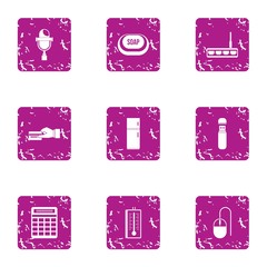 Poster - Remuneration icons set. Grunge set of 9 remuneration vector icons for web isolated on white background