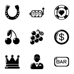 Poster - Misfortune icons set. Simple set of 9 misfortune vector icons for web isolated on white background