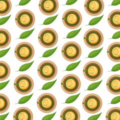 Sticker - delicious lemon tea pattern vector illustration design