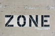 Zone sogn on the wall