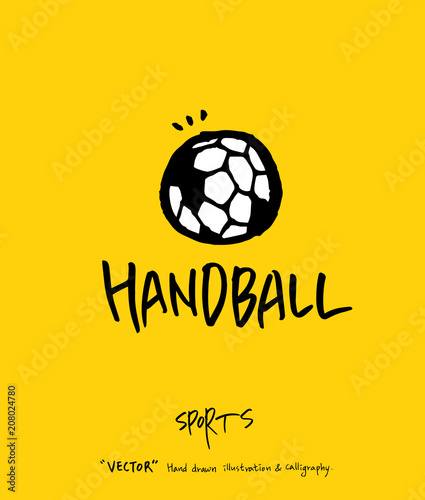 Fototapety Piłka ręczna  plakat-sportowy-recznie-rysowana-ilustracja-sportowa