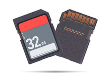 Memory Card Isolated On White Background - 32 Gigabyte