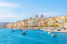 Coastline Of Senglea Town In Malta