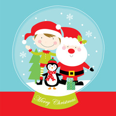 Sticker - merry christmas from santa and friends