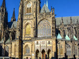 Fototapeta Paryż - Famous St. Vitus Cathedral Prague, Czech Republic. Sunny winter day