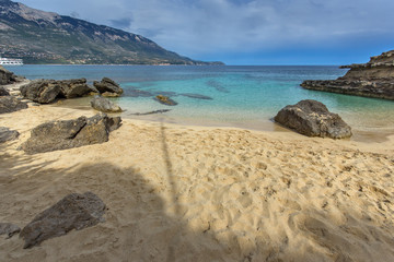 Amazing panorama of Pesada beach, Kefalonia, Ionian islands, Greece