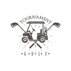 Sticker - Golf tournament logo, vintage label for golf championship, sport club, business card vector Illustration on a white background