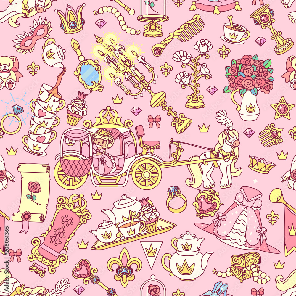 vector seamless pattern Little Princess concept Stock Vector | Adobe Stock