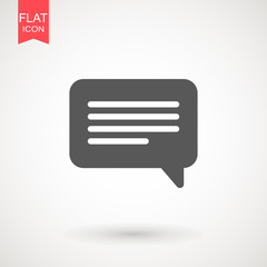 Poster - Speech bubble icon. Chat Flat vector. Comment icon. ON white background.
