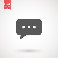 Poster - Speech bubble icon. Chat Flat vector. Comment icon. ON white background.