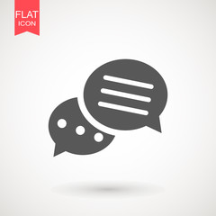 Poster - Speech bubble icon. Chat Flat vector. Comment icon. ON white background.