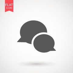 Poster - Speech bubble icon. Chat Flat vector. Comment icon. ON white background.