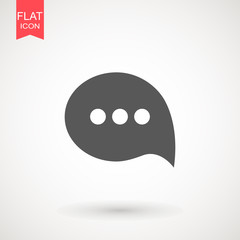 Poster - Speech bubble icon. Chat Flat vector. Comment icon. ON white background.