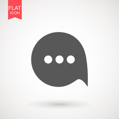 Poster - Speech bubble icon. Chat Flat vector. Comment icon. ON white background.