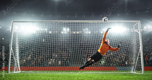 Fotografía Soccer goalkeeper in action on the stadium