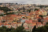 Fototapeta Na sufit - Panoramic of Lisbon city from the Castle of San Jorge