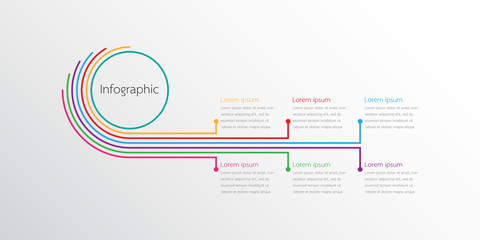 Poster - Vector infographic templates used for detailed reports. All 6 topics.