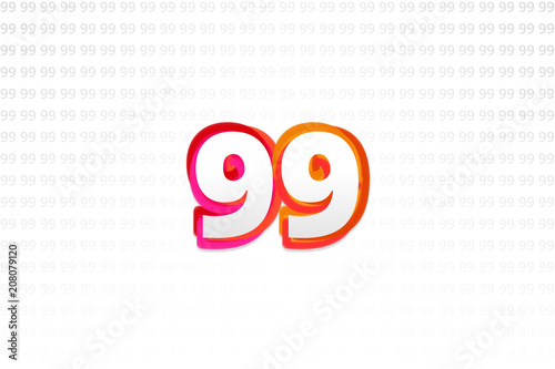 Number 99 on Number 99 background Poster Mural XXL