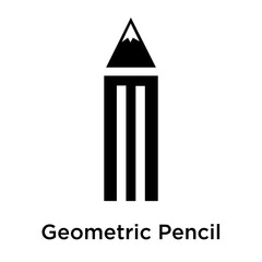 Wall Mural - Geometric Pencil icon vector sign and symbol isolated on white background, Geometric Pencil logo concept
