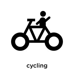 Poster - cycling icon vector sign and symbol isolated on white background, cycling logo concept