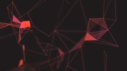 Poster - Abstract technology futuristic geometrical and science blue neon background with space for copy. Plexus digital wallpaper. Business presentation concept. Medical structure and artificial intelligence