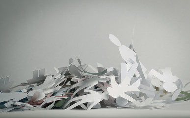 Wall Mural - lot of paper men piled in a heap