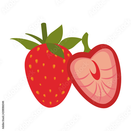 Strawberry Half Cut Fruit Vector Illustration Graphic Design Stock Vector Adobe Stock