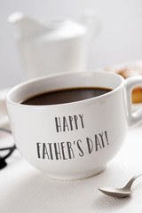 Poster - cup of coffee and text happy fathers day