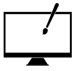 Aufkleber - web design icon in trendy flat style on white background. web design symbol for your web site design, logo, app, UI. web page design symbol.