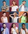 © Prostock-studio - Set of happy diverse people at studio backgrounds