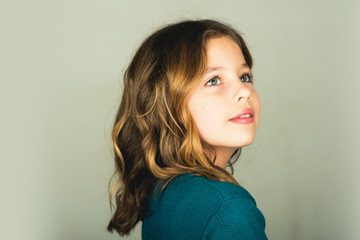 cute little girl. portrait of a kid child girl fashion