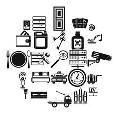Poster - Keys icons set. Simple set of 25 keys vector icons for web isolated on white background