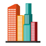 Fototapeta Nowy Jork - Urban buildings isolated vector illustration graphic design