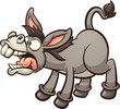 Braying cartoon donkey. Vector clip art illustration with simple gradients. All in a single layer. 