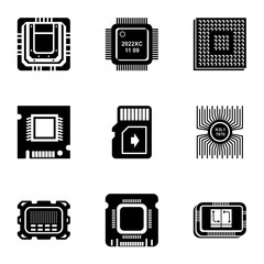 Poster - Microcrystal icons set. Simple set of 9 microcrystal vector icons for web isolated on white background