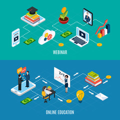 Poster - Two Webinar Isometric Banner Set