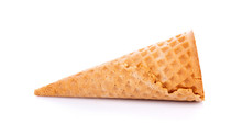Sweet Wafer Cone Isolated On White Background