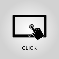 Poster - Click icon. Click symbol. Flat design. Stock - Vector illustration