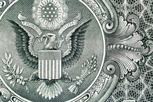 Closeup Of Back Side Of 1 Dollar Bill