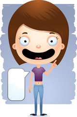 Sticker - Cartoon Talking Teen Girl