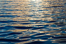 Colorful Closeup Of Waves On A Lake At Sunset Abstract Background